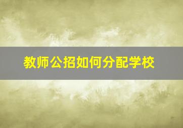 教师公招如何分配学校