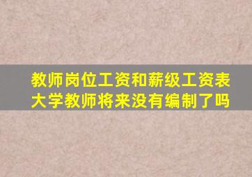 教师岗位工资和薪级工资表大学教师将来没有编制了吗