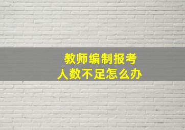 教师编制报考人数不足怎么办