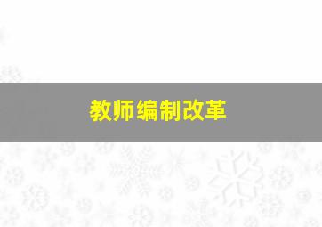 教师编制改革