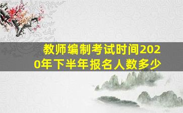 教师编制考试时间2020年下半年报名人数多少