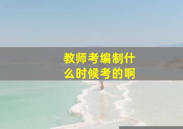 教师考编制什么时候考的啊