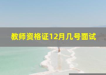 教师资格证12月几号面试