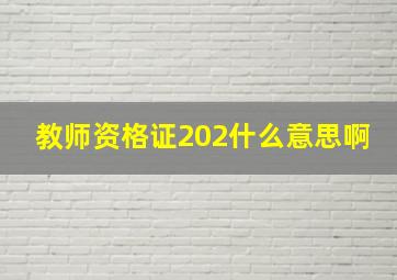 教师资格证202什么意思啊