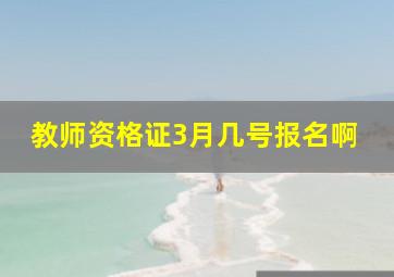 教师资格证3月几号报名啊