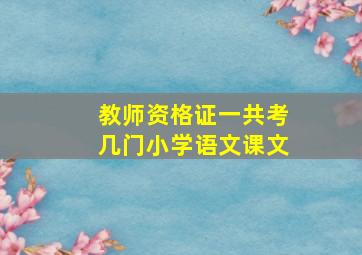 教师资格证一共考几门小学语文课文