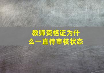 教师资格证为什么一直待审核状态