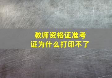 教师资格证准考证为什么打印不了