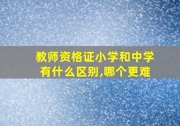 教师资格证小学和中学有什么区别,哪个更难