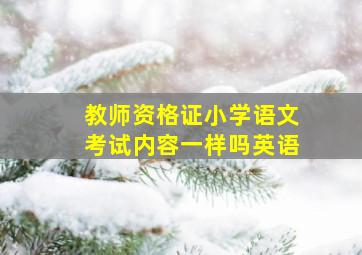 教师资格证小学语文考试内容一样吗英语