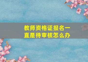 教师资格证报名一直是待审核怎么办