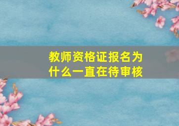 教师资格证报名为什么一直在待审核