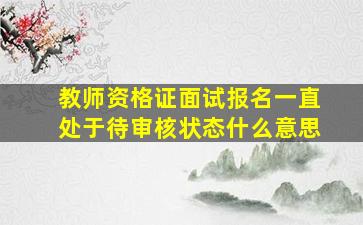 教师资格证面试报名一直处于待审核状态什么意思