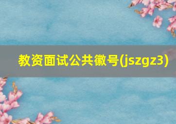 教资面试公共徽号(jszgz3)