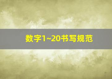 数字1~20书写规范