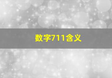 数字711含义