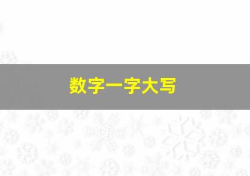 数字一字大写