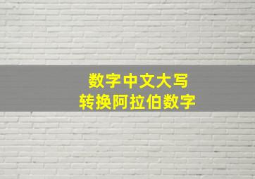 数字中文大写转换阿拉伯数字