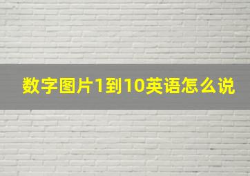 数字图片1到10英语怎么说