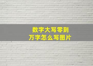 数字大写零到万字怎么写图片