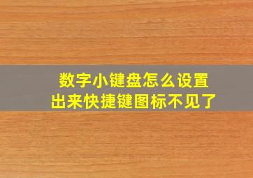 数字小键盘怎么设置出来快捷键图标不见了