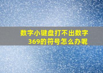 数字小键盘打不出数字369的符号怎么办呢