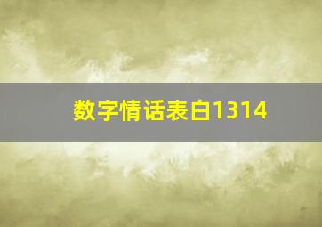 数字情话表白1314