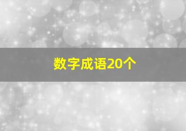 数字成语20个