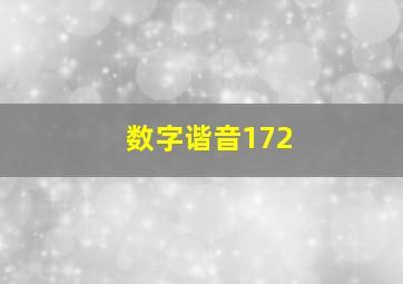 数字谐音172