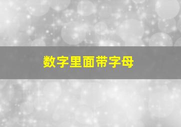 数字里面带字母