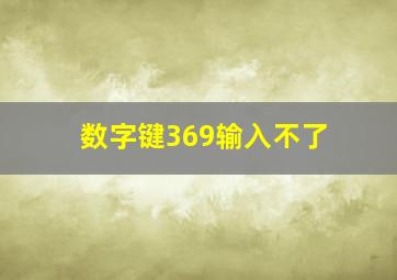 数字键369输入不了