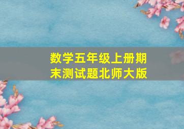 数学五年级上册期末测试题北师大版