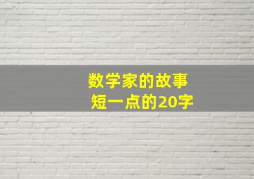 数学家的故事短一点的20字