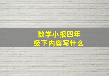 数学小报四年级下内容写什么