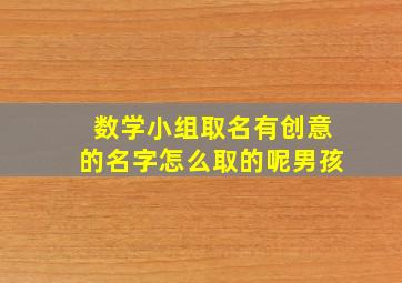 数学小组取名有创意的名字怎么取的呢男孩