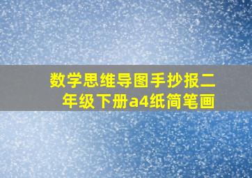 数学思维导图手抄报二年级下册a4纸简笔画