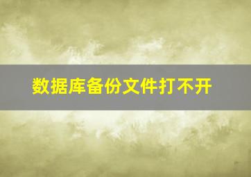 数据库备份文件打不开