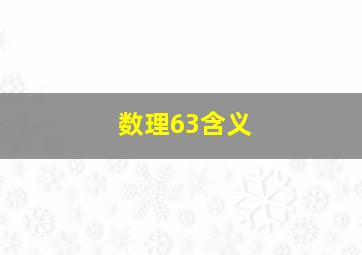 数理63含义