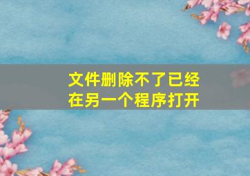 文件删除不了已经在另一个程序打开