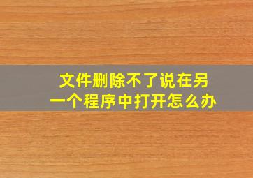 文件删除不了说在另一个程序中打开怎么办