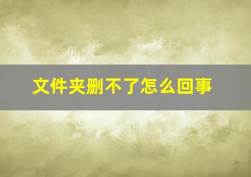 文件夹删不了怎么回事