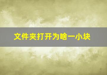 文件夹打开为啥一小块