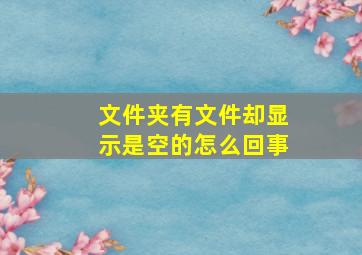 文件夹有文件却显示是空的怎么回事