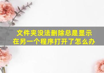 文件夹没法删除总是显示在另一个程序打开了怎么办