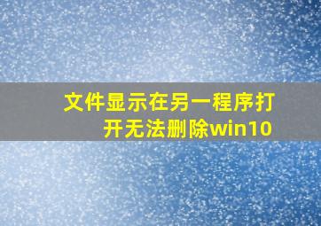 文件显示在另一程序打开无法删除win10