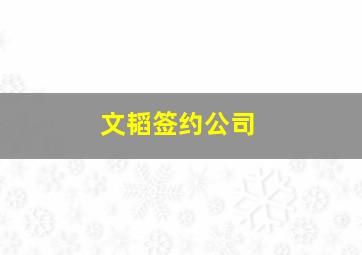 文韬签约公司