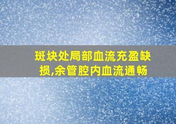 斑块处局部血流充盈缺损,余管腔内血流通畅