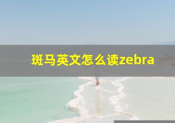 斑马英文怎么读zebra