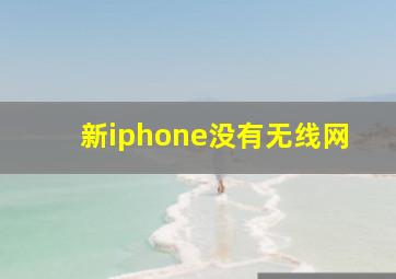 新iphone没有无线网