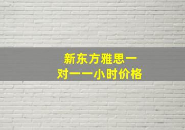 新东方雅思一对一一小时价格